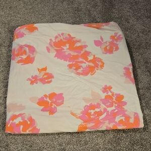 Elegant Floral Duvet Cover - Pink and Orange